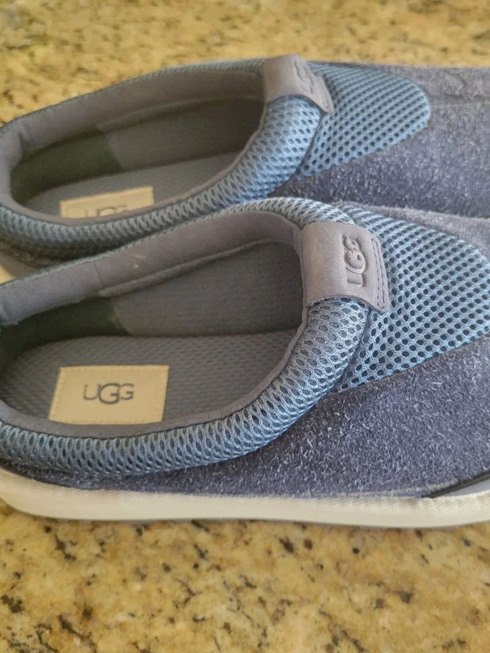 UGG Tasman IOE Mens 10 NWOT Suede Slip On Clog Slippers Shoes Blue Gray Slip On